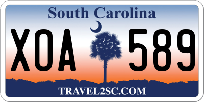 SC license plate XOA589