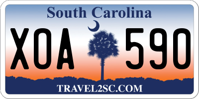 SC license plate XOA590