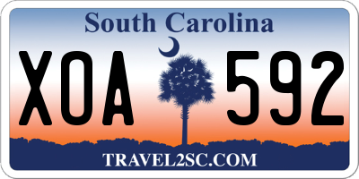 SC license plate XOA592