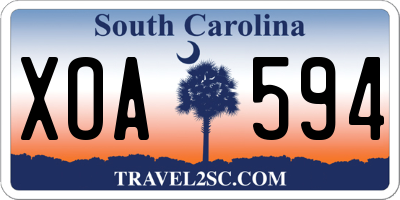 SC license plate XOA594