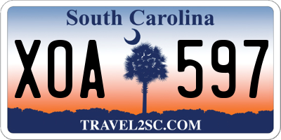 SC license plate XOA597