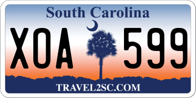 SC license plate XOA599