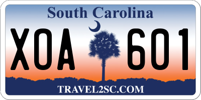 SC license plate XOA601