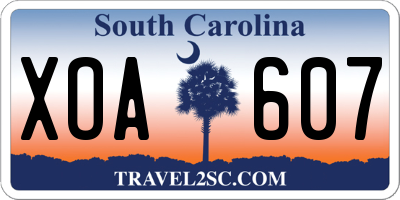 SC license plate XOA607