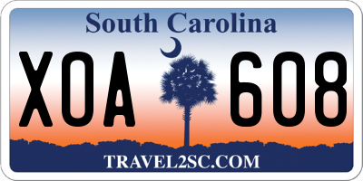 SC license plate XOA608