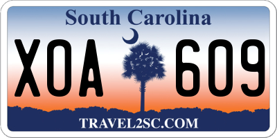 SC license plate XOA609