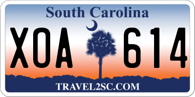SC license plate XOA614