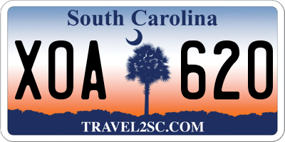 SC license plate XOA620