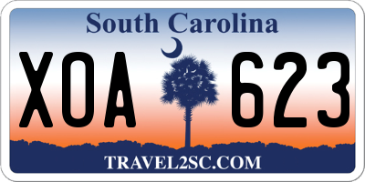 SC license plate XOA623