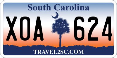 SC license plate XOA624