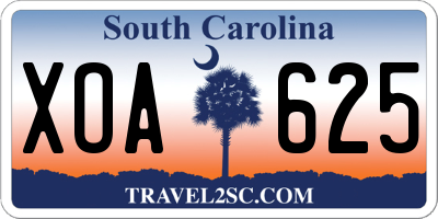 SC license plate XOA625