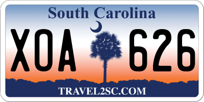 SC license plate XOA626