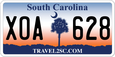 SC license plate XOA628