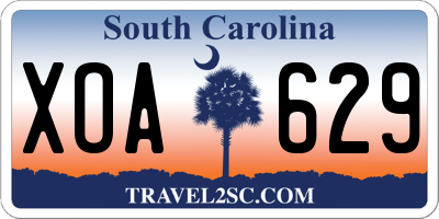SC license plate XOA629