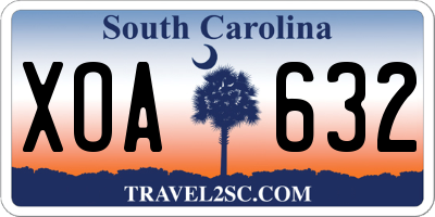 SC license plate XOA632