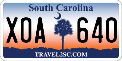 SC license plate XOA640
