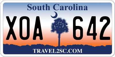 SC license plate XOA642