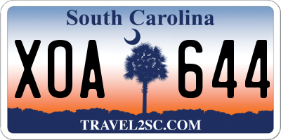 SC license plate XOA644