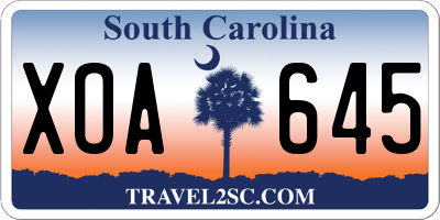 SC license plate XOA645