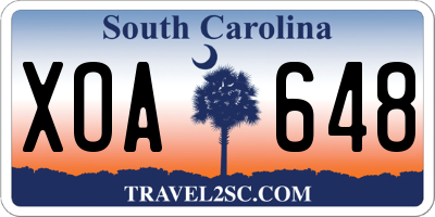 SC license plate XOA648