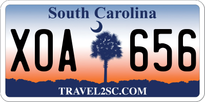 SC license plate XOA656