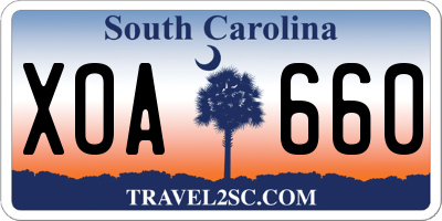 SC license plate XOA660