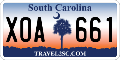 SC license plate XOA661