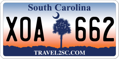 SC license plate XOA662