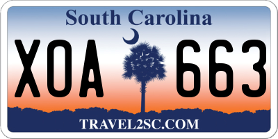 SC license plate XOA663