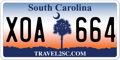 SC license plate XOA664