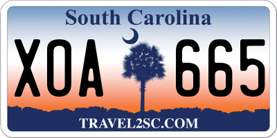 SC license plate XOA665