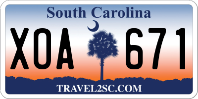 SC license plate XOA671
