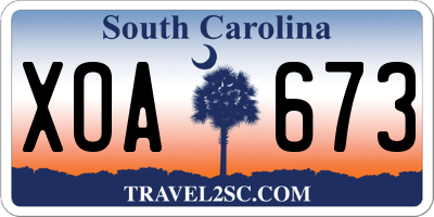 SC license plate XOA673