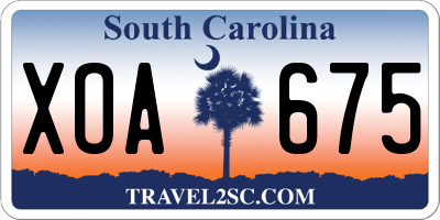 SC license plate XOA675