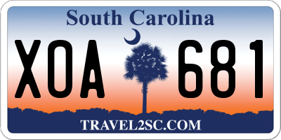 SC license plate XOA681