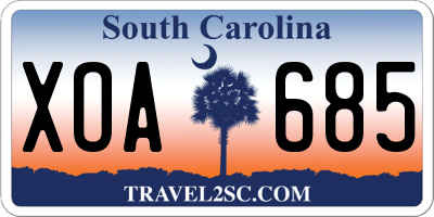 SC license plate XOA685