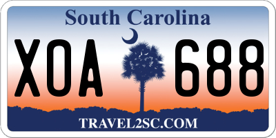 SC license plate XOA688