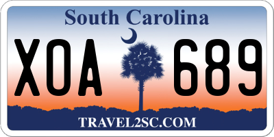 SC license plate XOA689