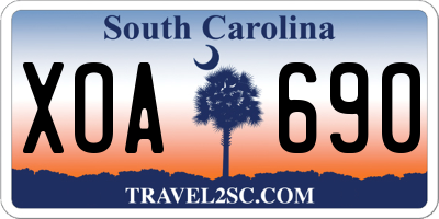 SC license plate XOA690