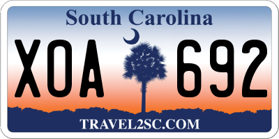 SC license plate XOA692