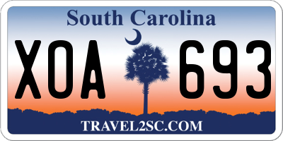 SC license plate XOA693