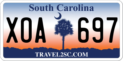 SC license plate XOA697