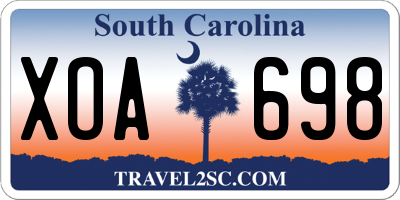 SC license plate XOA698
