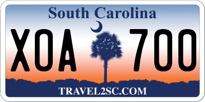 SC license plate XOA700