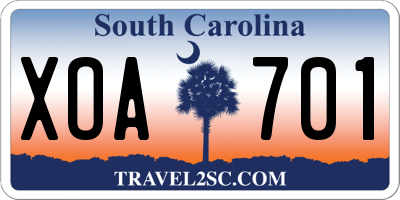 SC license plate XOA701