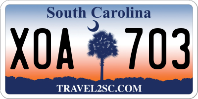 SC license plate XOA703