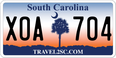 SC license plate XOA704