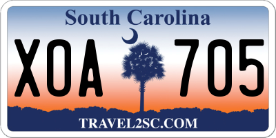 SC license plate XOA705