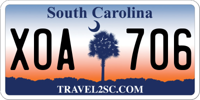 SC license plate XOA706