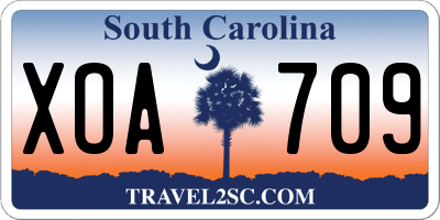 SC license plate XOA709